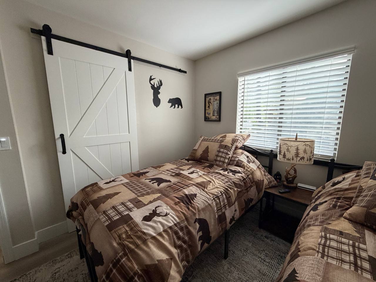 Twin bedroom with barn door