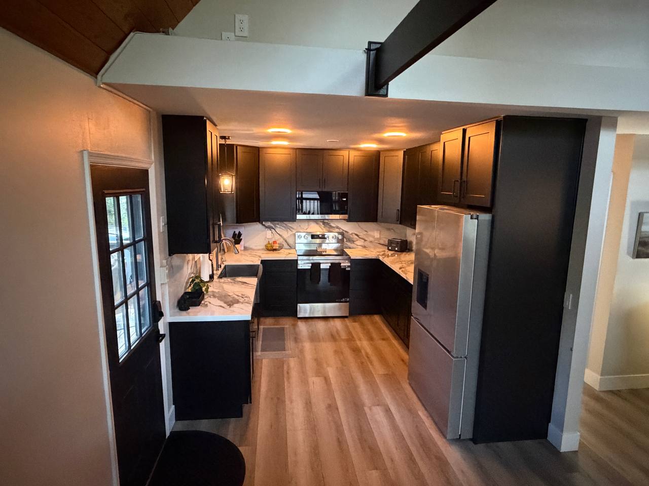 Dining table with bench seating