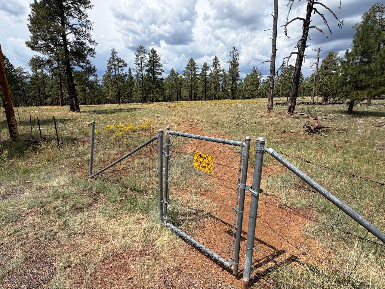 Private gate to Coconino National Forest trails