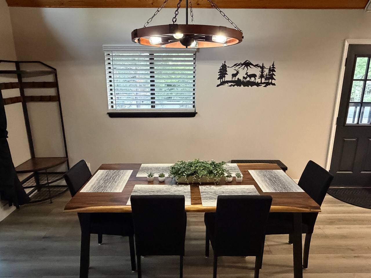 Loft view of living room and dining area