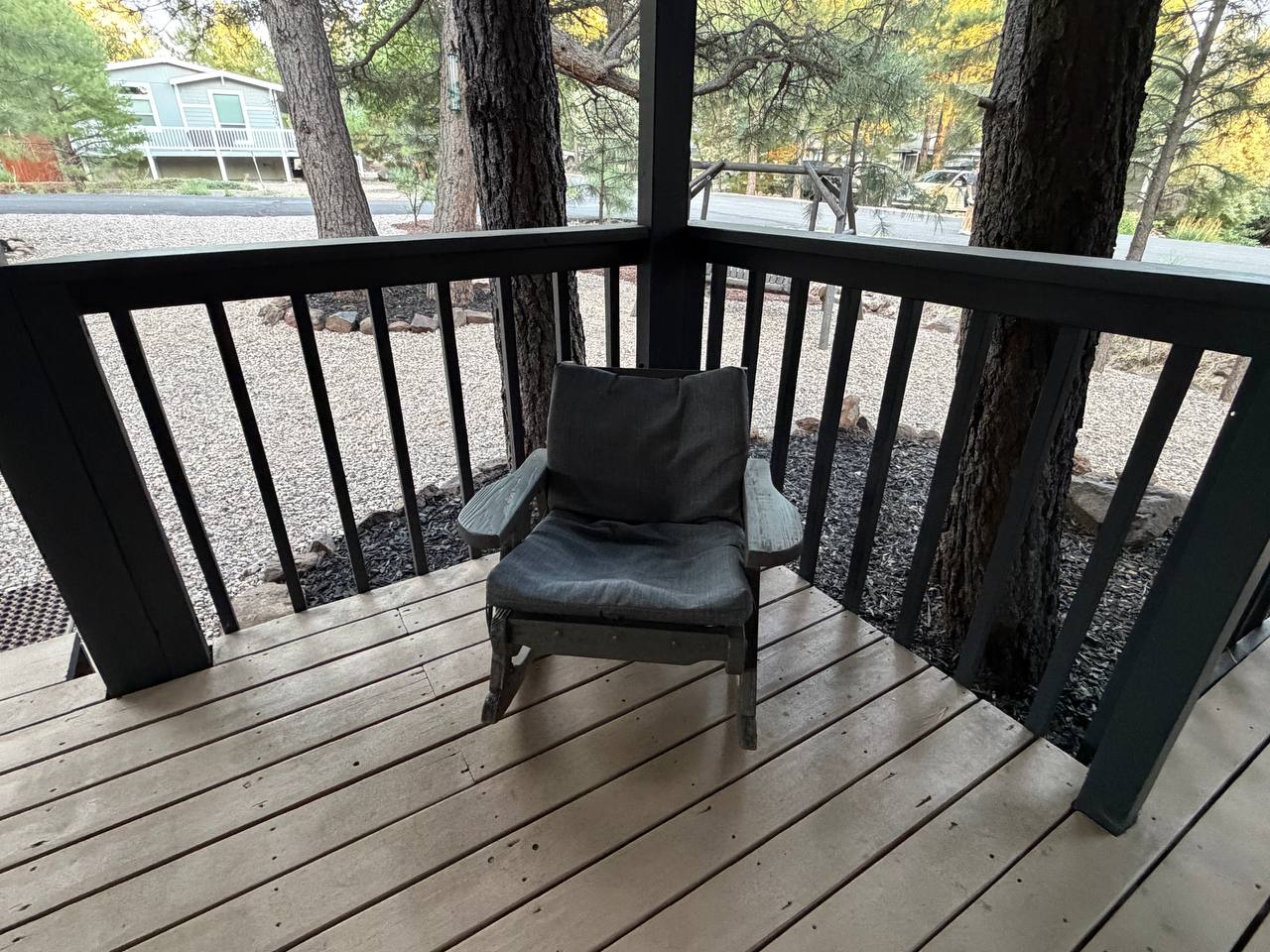 Front porch rocker in the pines