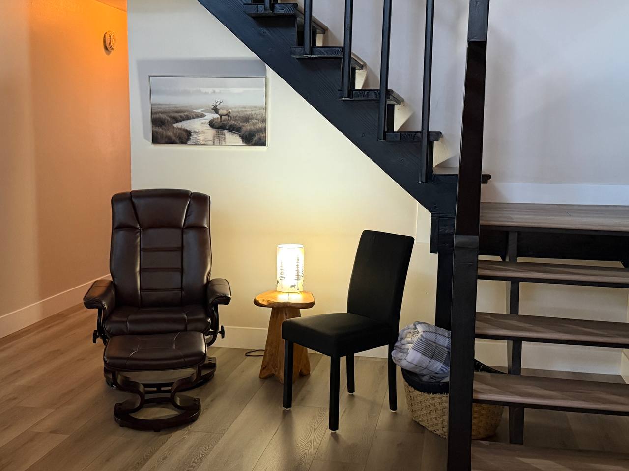 Reading nook under the staircase